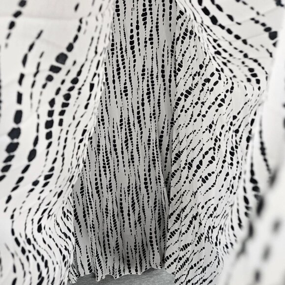 ZARA Women's Black and White Printed Midi Pleated Skirt Size M - Picture 5 of 6